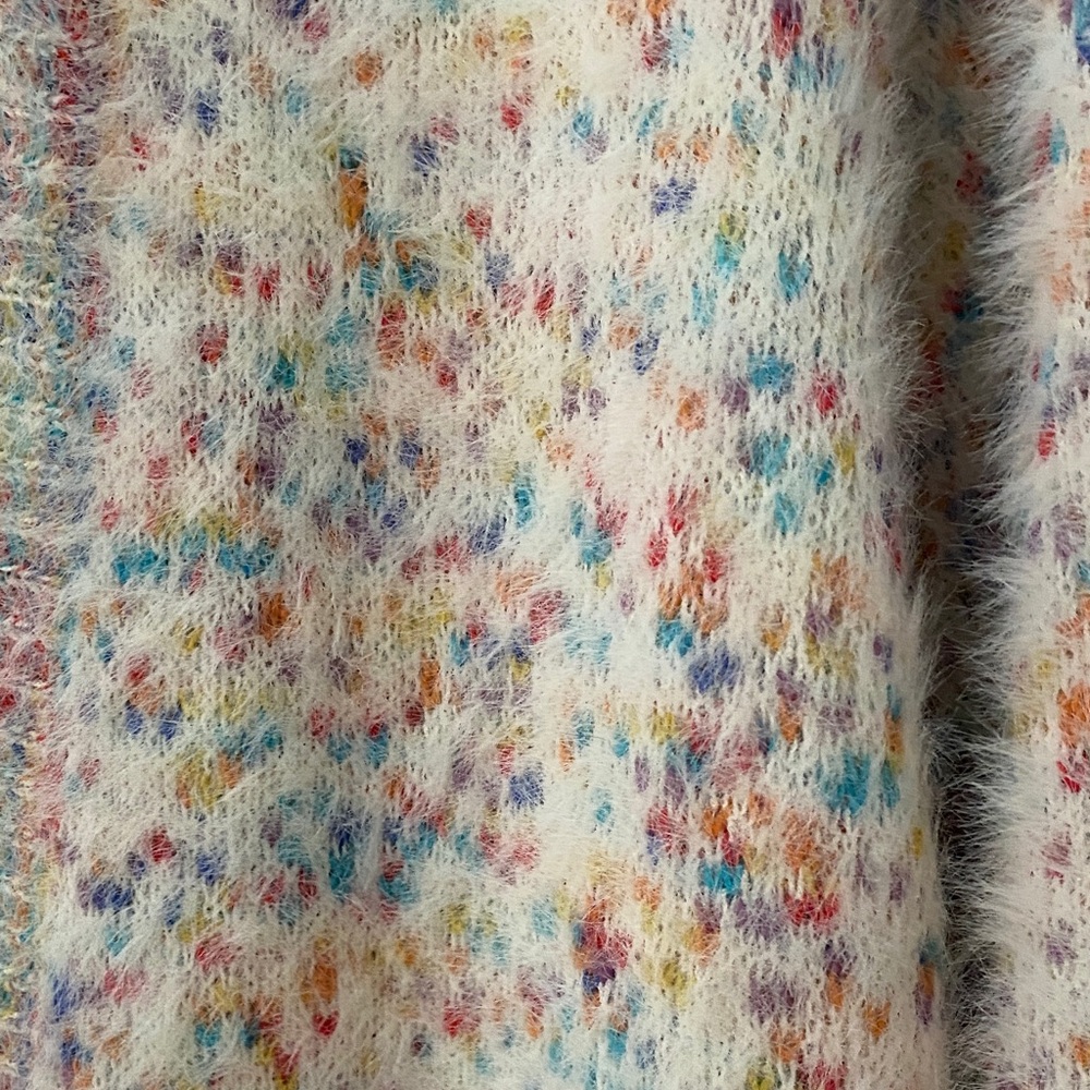 Modcloth Cream Multicolor Open-Front Cardigan - Picture 3 of 7